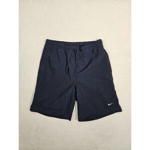 Vintage Nike‎ Swim Shorts Mens Medium Blue Mesh Lined Trunks Beach Spellout